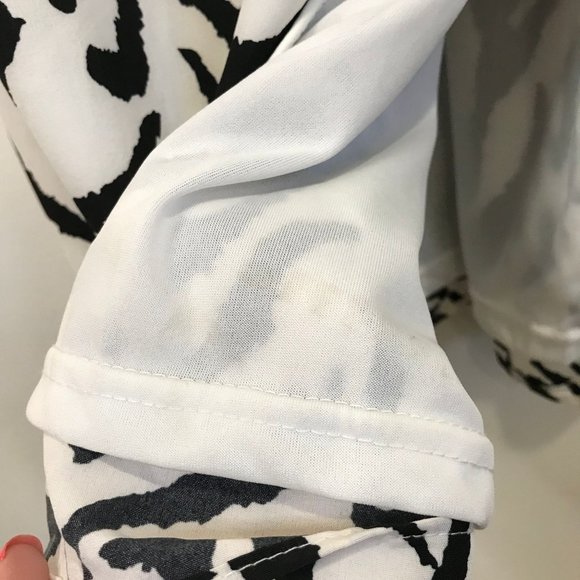 Missguided Zebra Midi Slip Dress Size 8 Medium Sleeveless Satin White Black - Picture 5 of 10